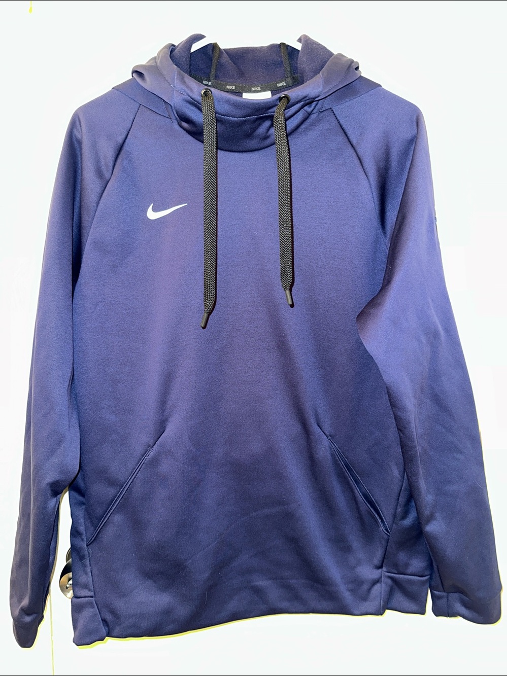 Nike Men’s Navy Blue Pullover Hoodie with Drawstrings
